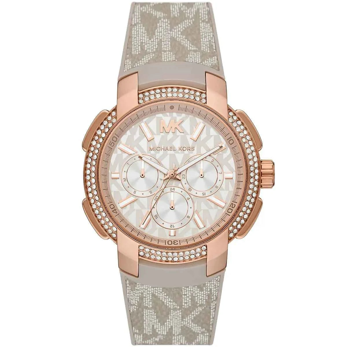 Michael Kors Sidney MK6949 Women's White Dial Gray Polyurethane Strap Watch