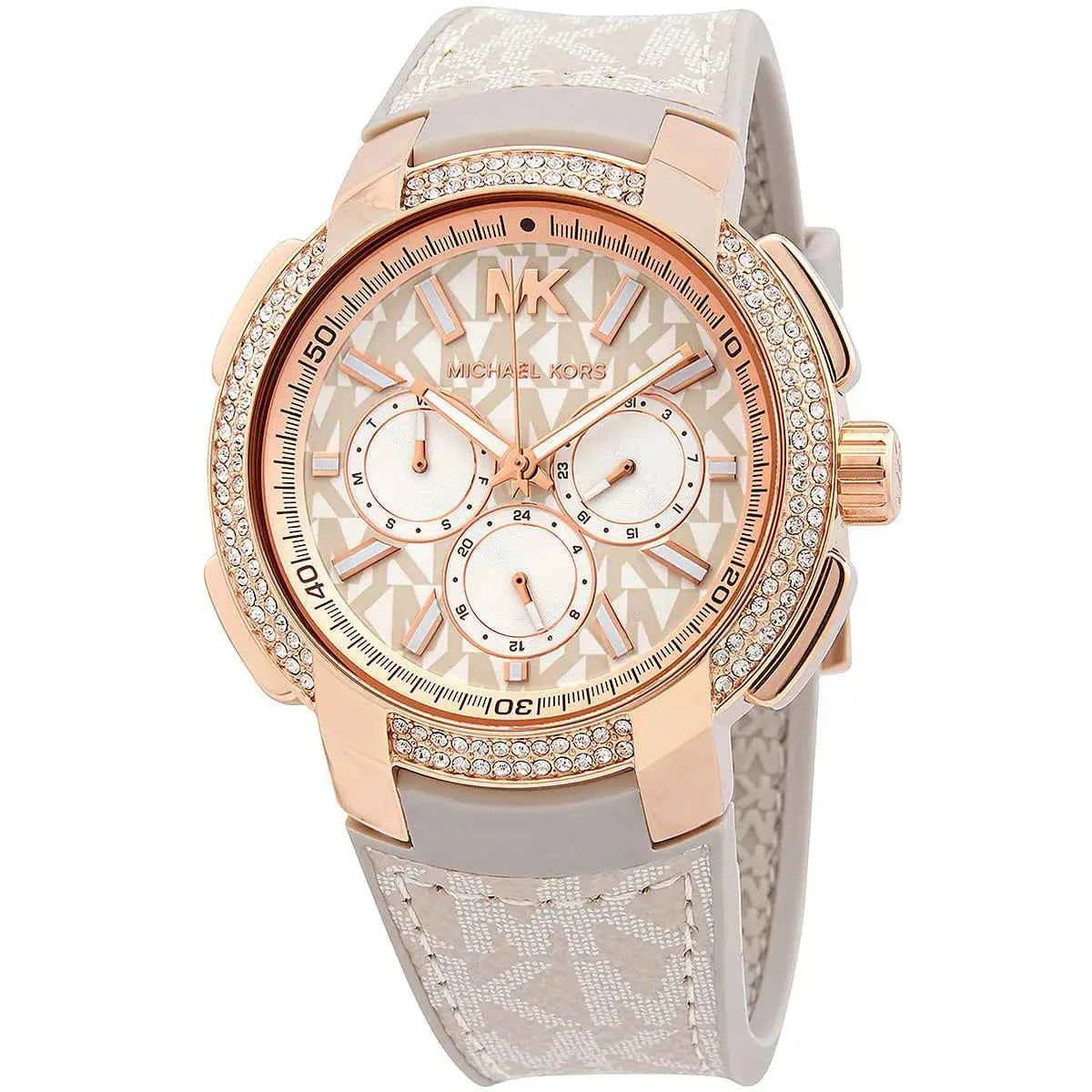 Michael Kors Sidney MK6949 Women's White Dial Gray Polyurethane Strap Watch