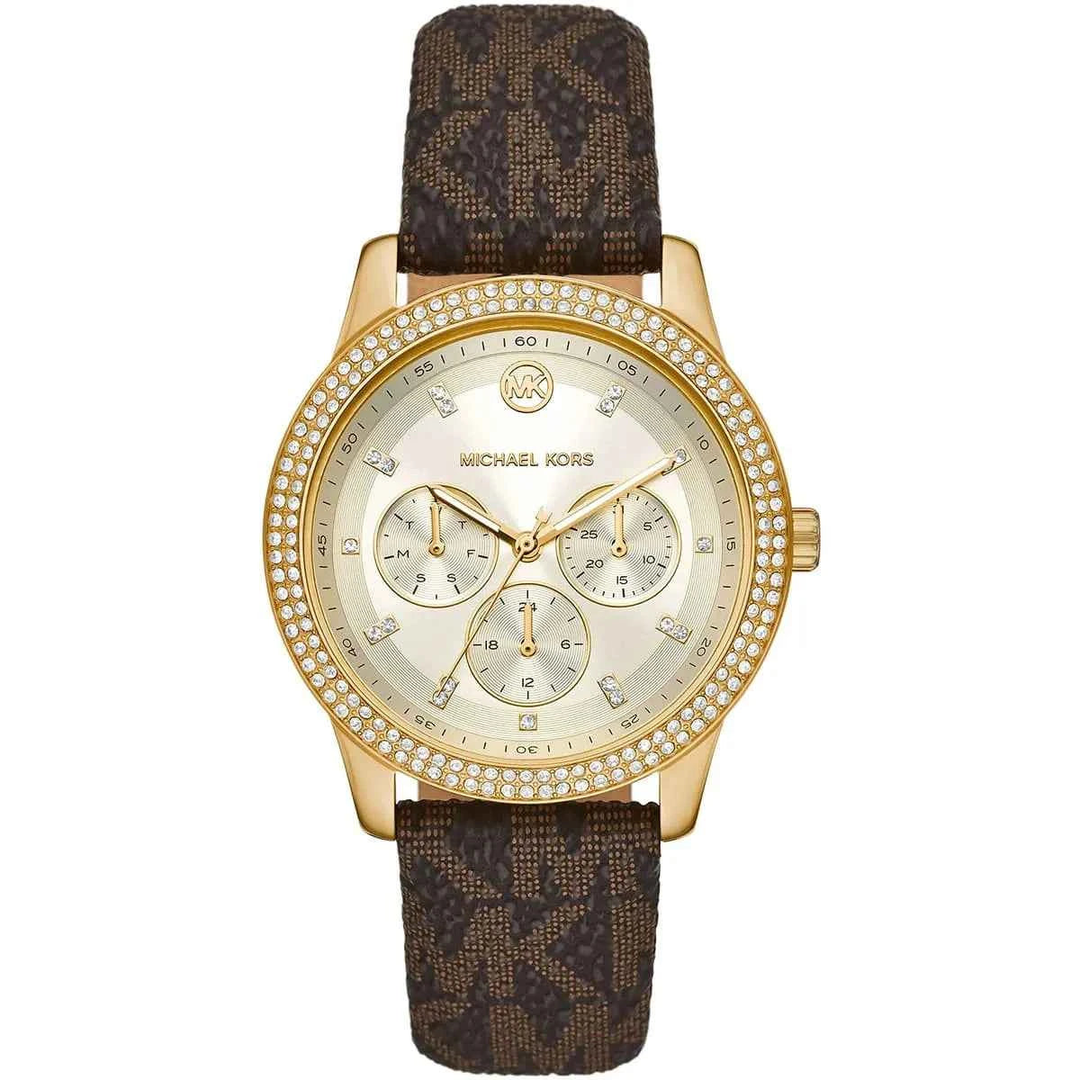 Michael Kors Tibby MK6966 Women's White Dial Brown Leather Strap Watch