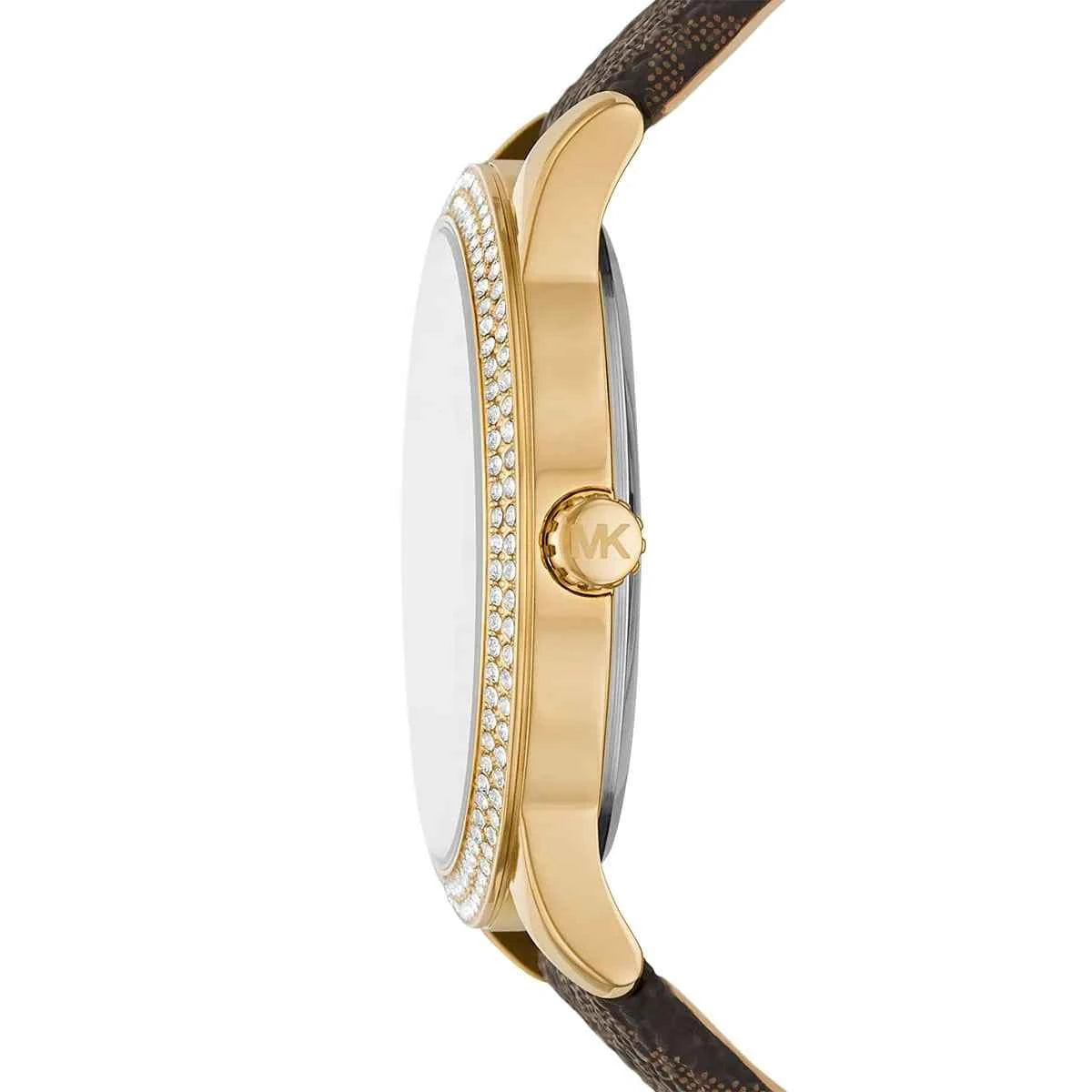 Michael Kors Tibby MK6966 Women's White Dial Brown Leather Strap Watch