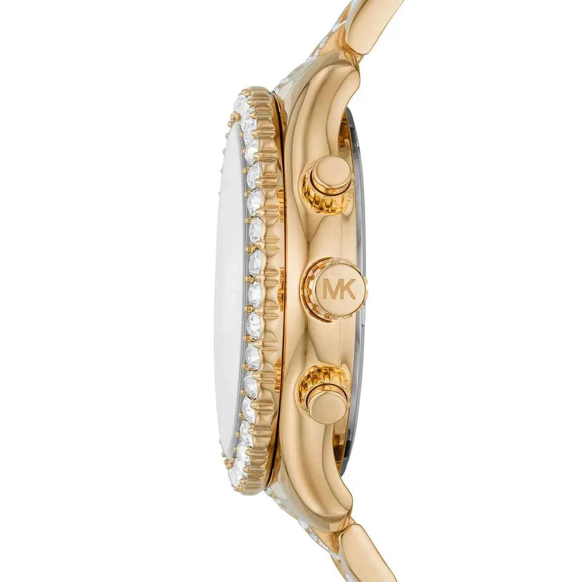 Michael Kors Layton MK6977 Women's Gold Dial Gold Stainless Steel Chronograph Watch