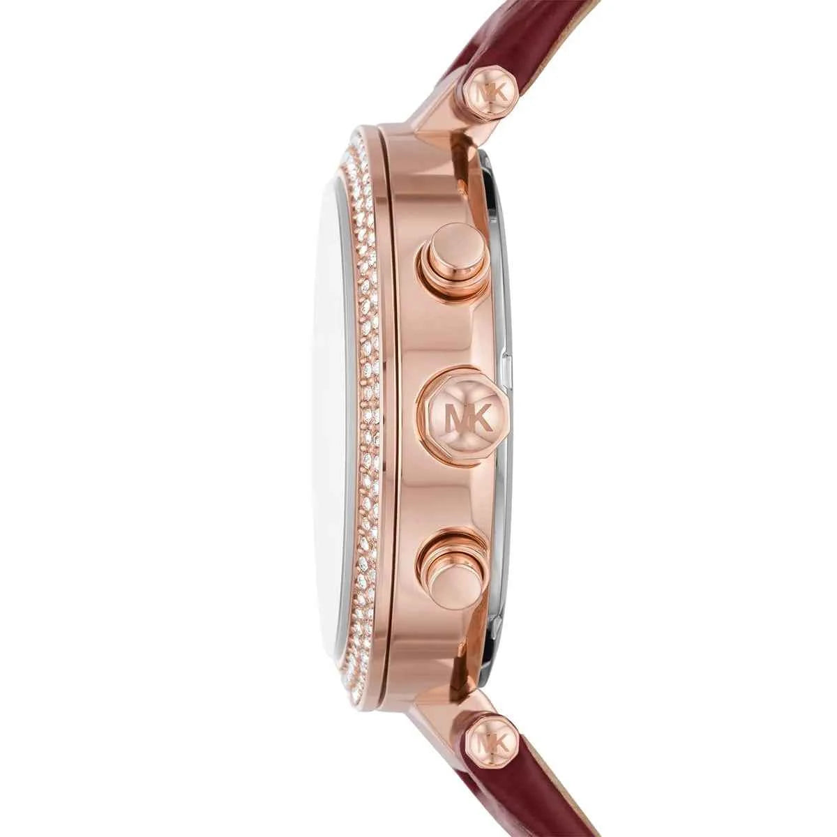 Michael Kors Parker MK6986 Women's Red Dial Red Leather Strap Chronograph Watch