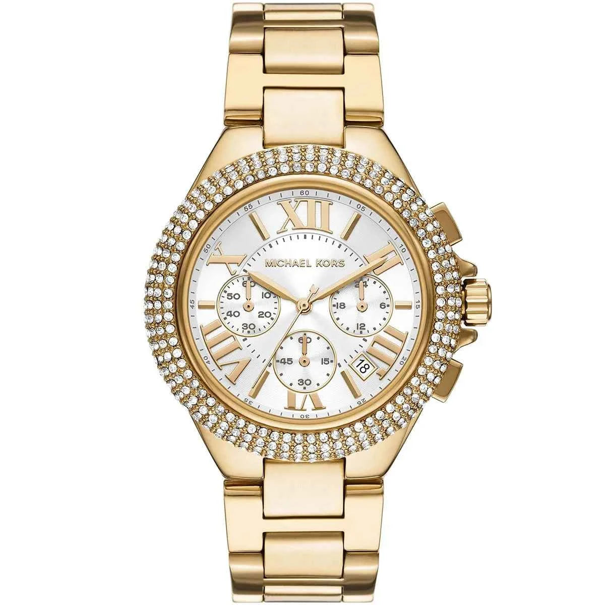 Michael Kors Camille MK6994 Women's White Dial Gold Stainless Steel Chronograph Watch