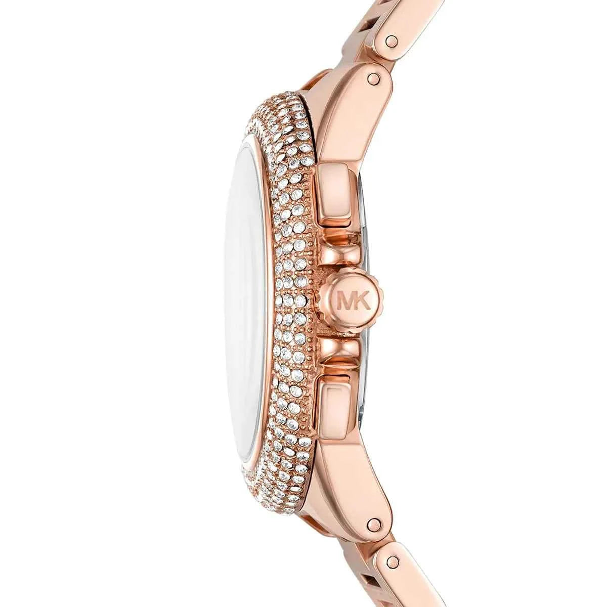 Michael Kors Camille MK6995 Women's White Dial Rose Gold Stainless Steel Chronograph Watch