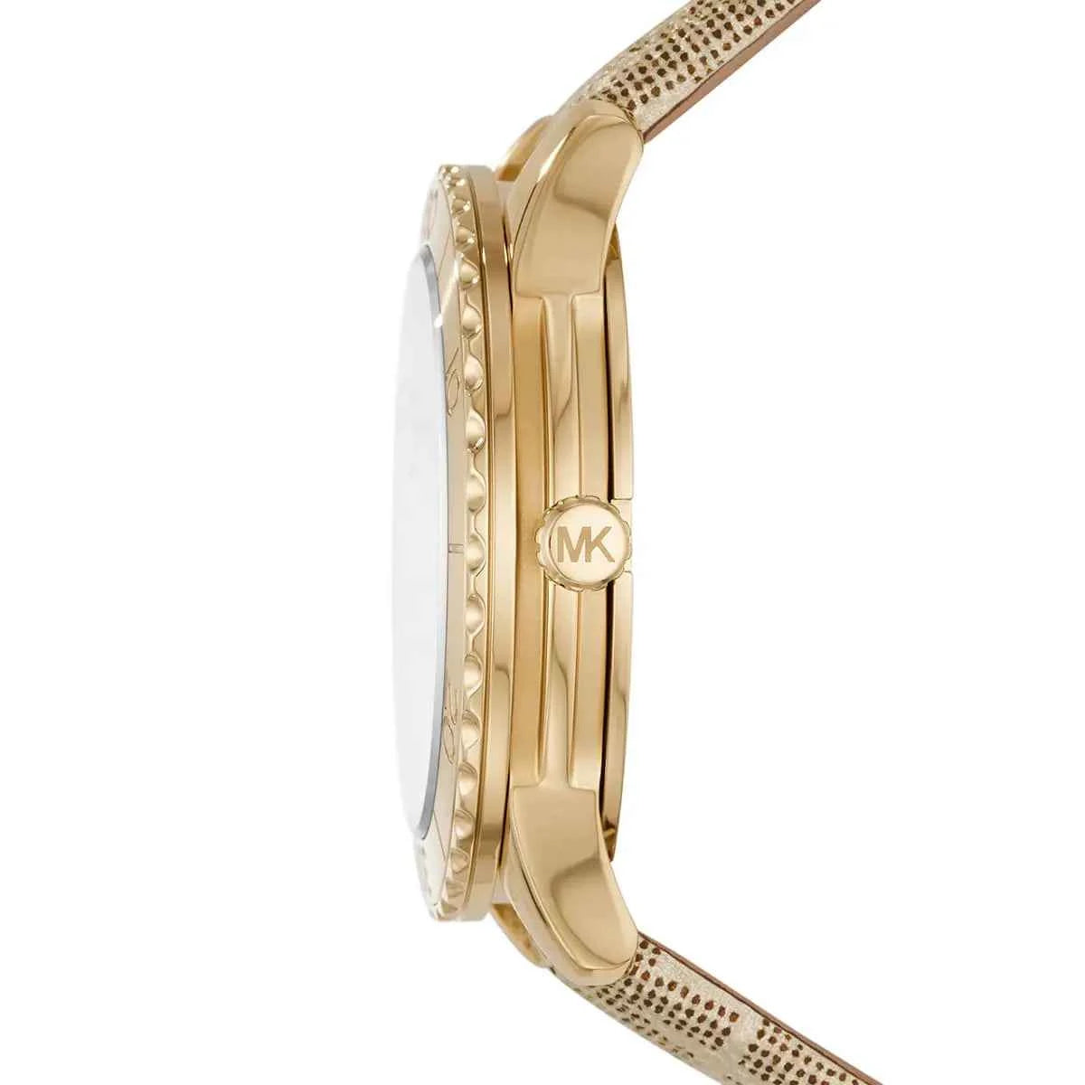 Michael Kors Runway MK6999 Women's Gold Dial Brown Polyurethane Strap Watch