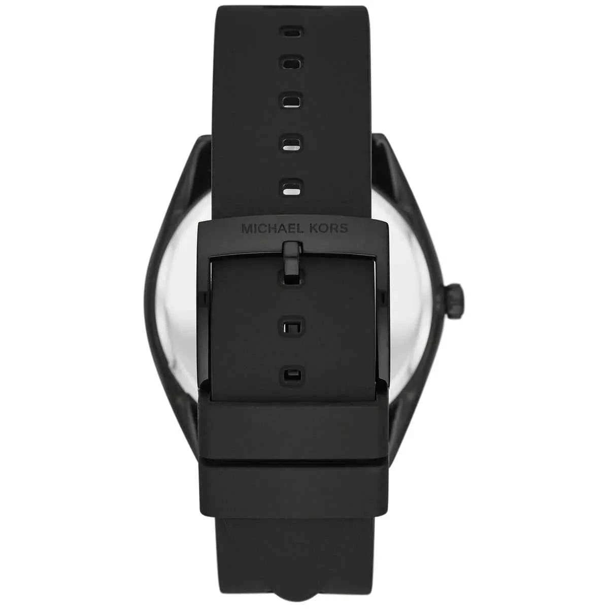 Michael Kors Janelle MK7138 Women's Silver Dial Black Silicone Strap Watch