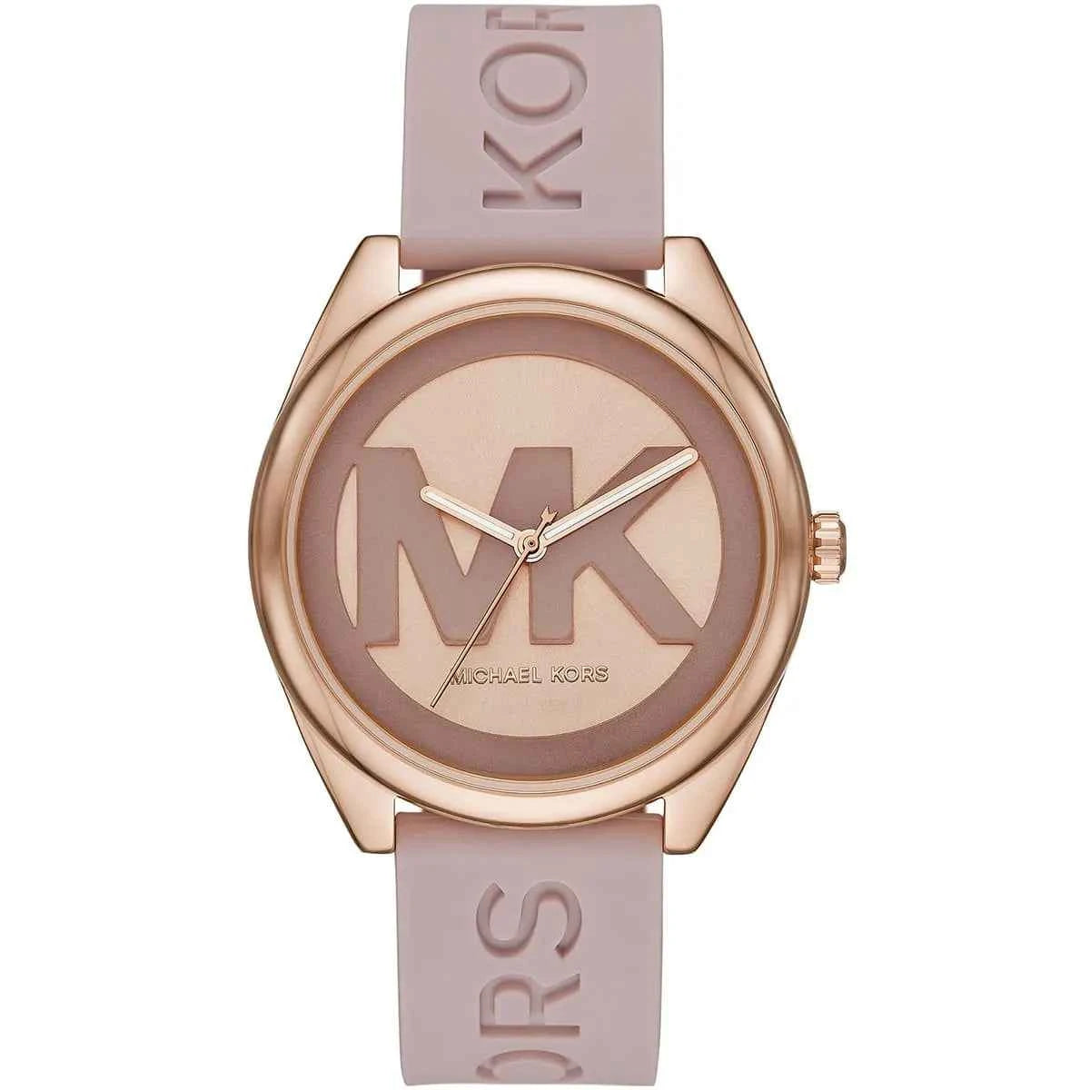 Michael Kors Janelle MK7139 Women's Rose Gold Dial Pink Silicone Strap Watch