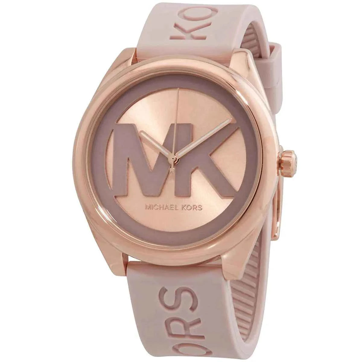 Michael Kors Janelle MK7139 Women's Rose Gold Dial Pink Silicone Strap Watch