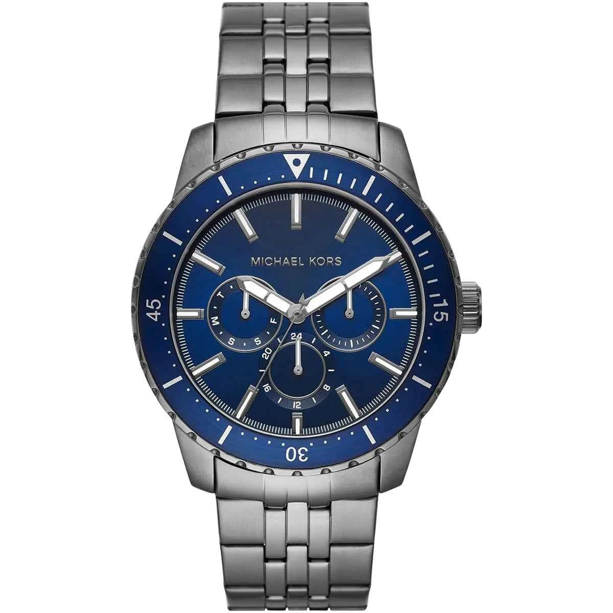 Michael Kors Cunningham MK7155 Men's Blue Dial Gray Stainless Steel Watch