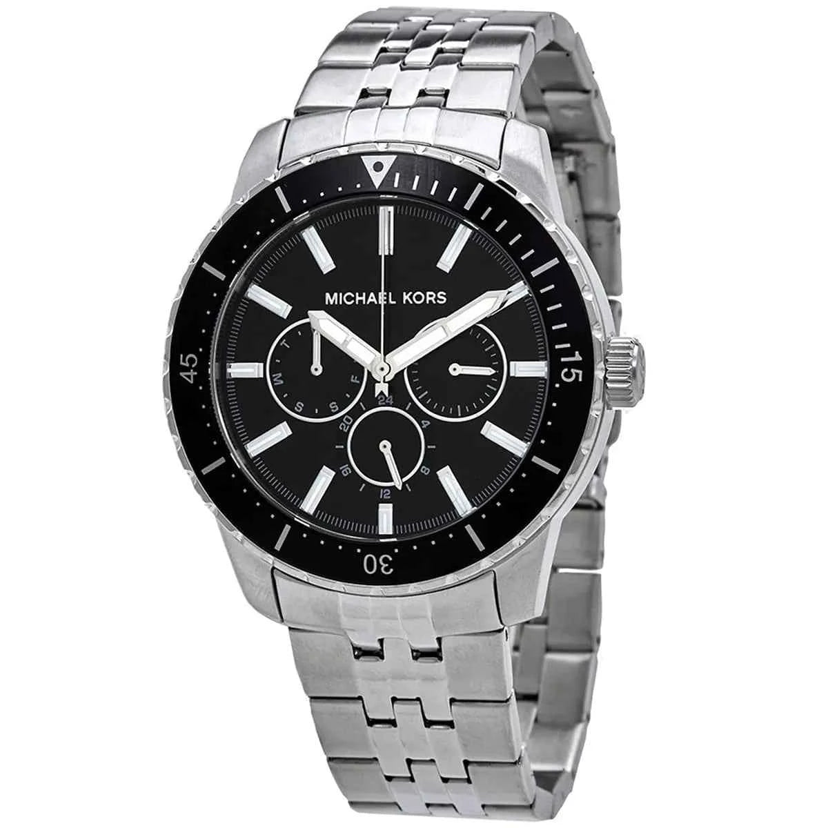 Michael Kors Cunningham MK7156 Men's Black Dial Silver Stainless Steel Watch