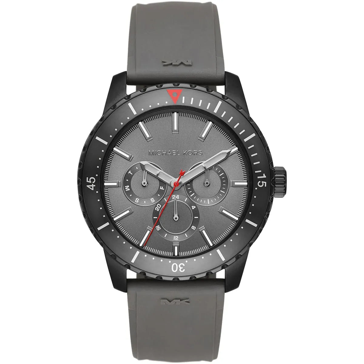 Michael Kors Cunningham MK7164 men's gray dial gray silicone strap watch front view