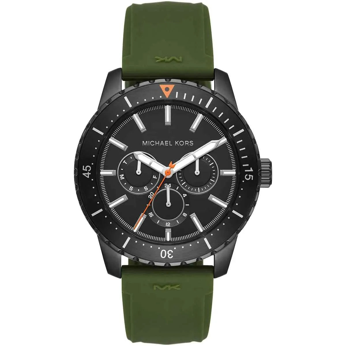 Michael Kors Cunningham MK7165 Men's Black Dial Green Silicone Strap Watch