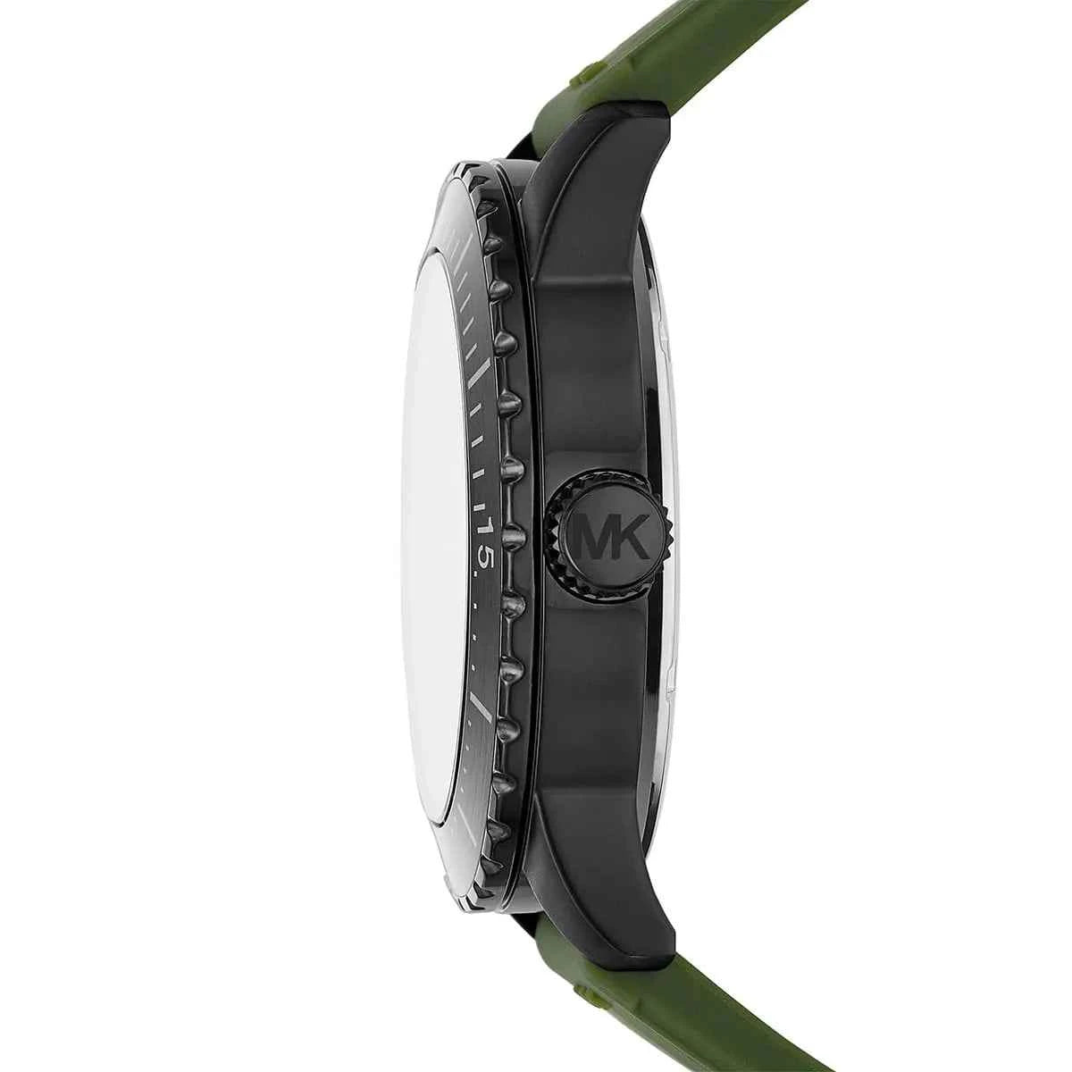 Michael Kors Cunningham MK7165 Men's Black Dial Green Silicone Strap Watch