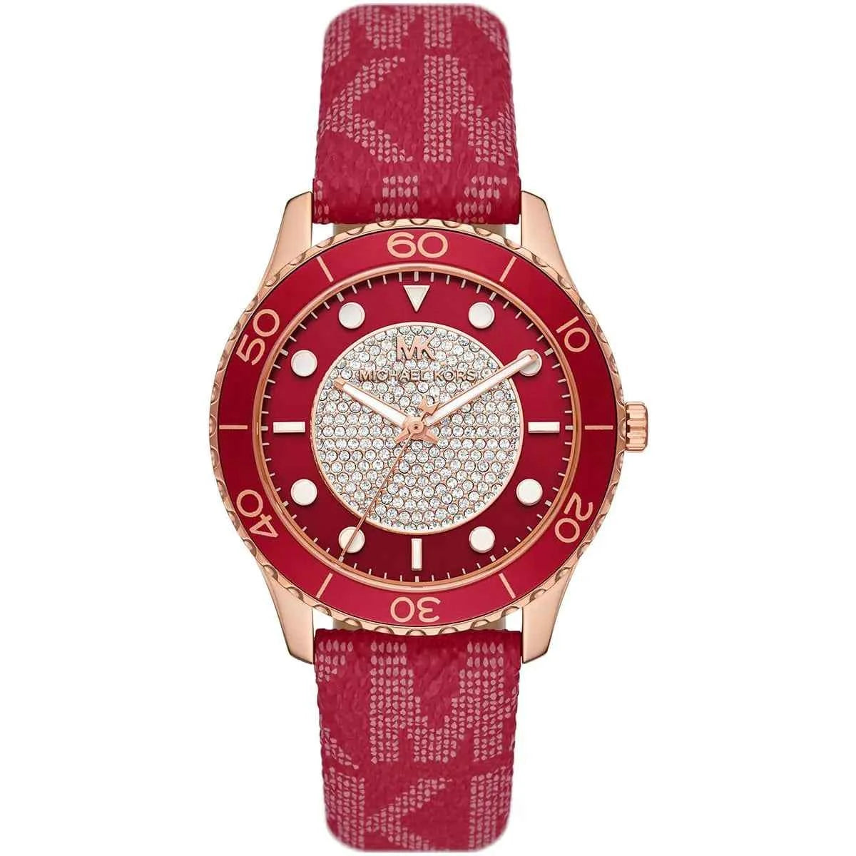 Michael Kors Runway MK7179 Women's Red Dial Red Polyurethane Strap Watch