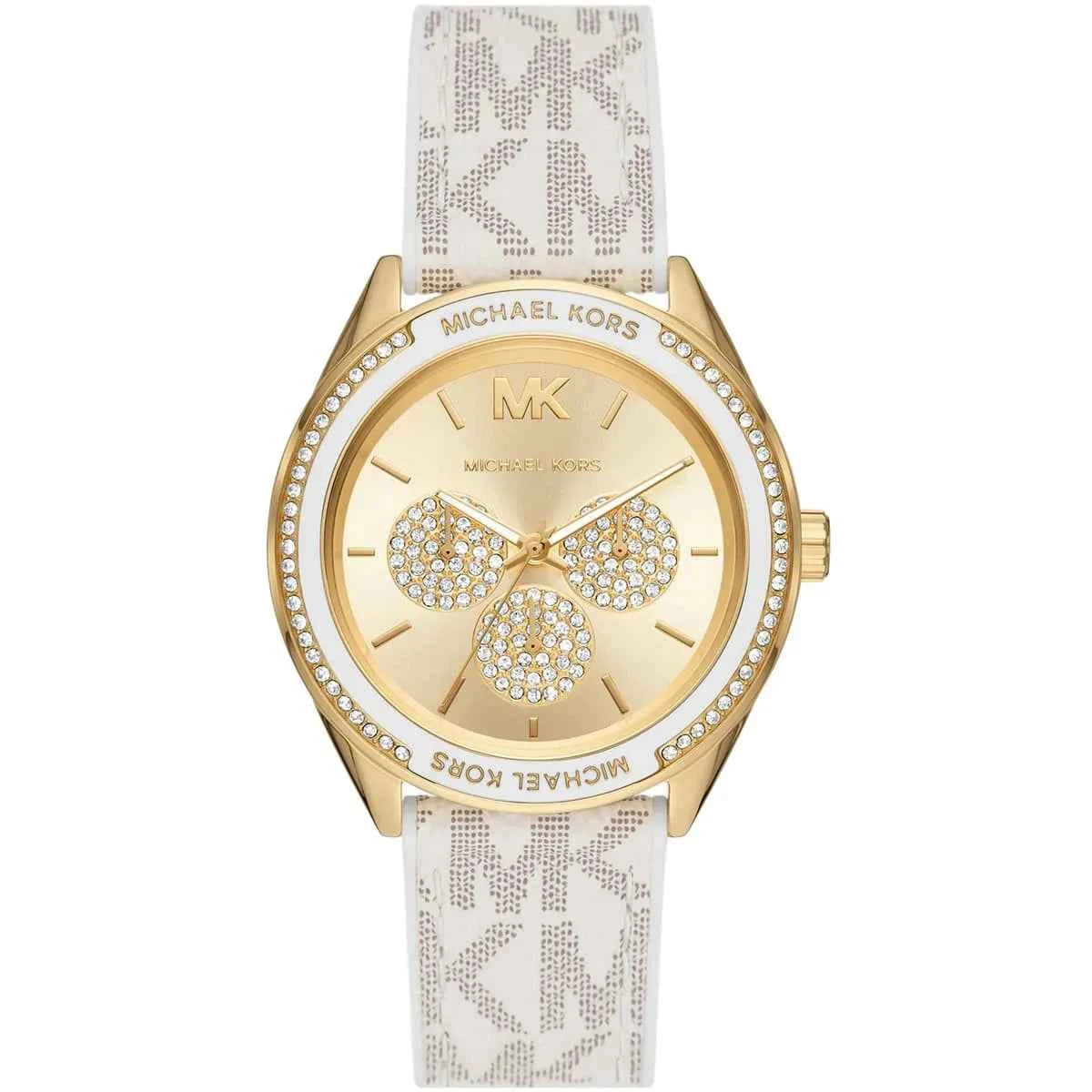Michael Kors Jessa MK7204 Women's Gold Dial White Polyurethane Strap Watch