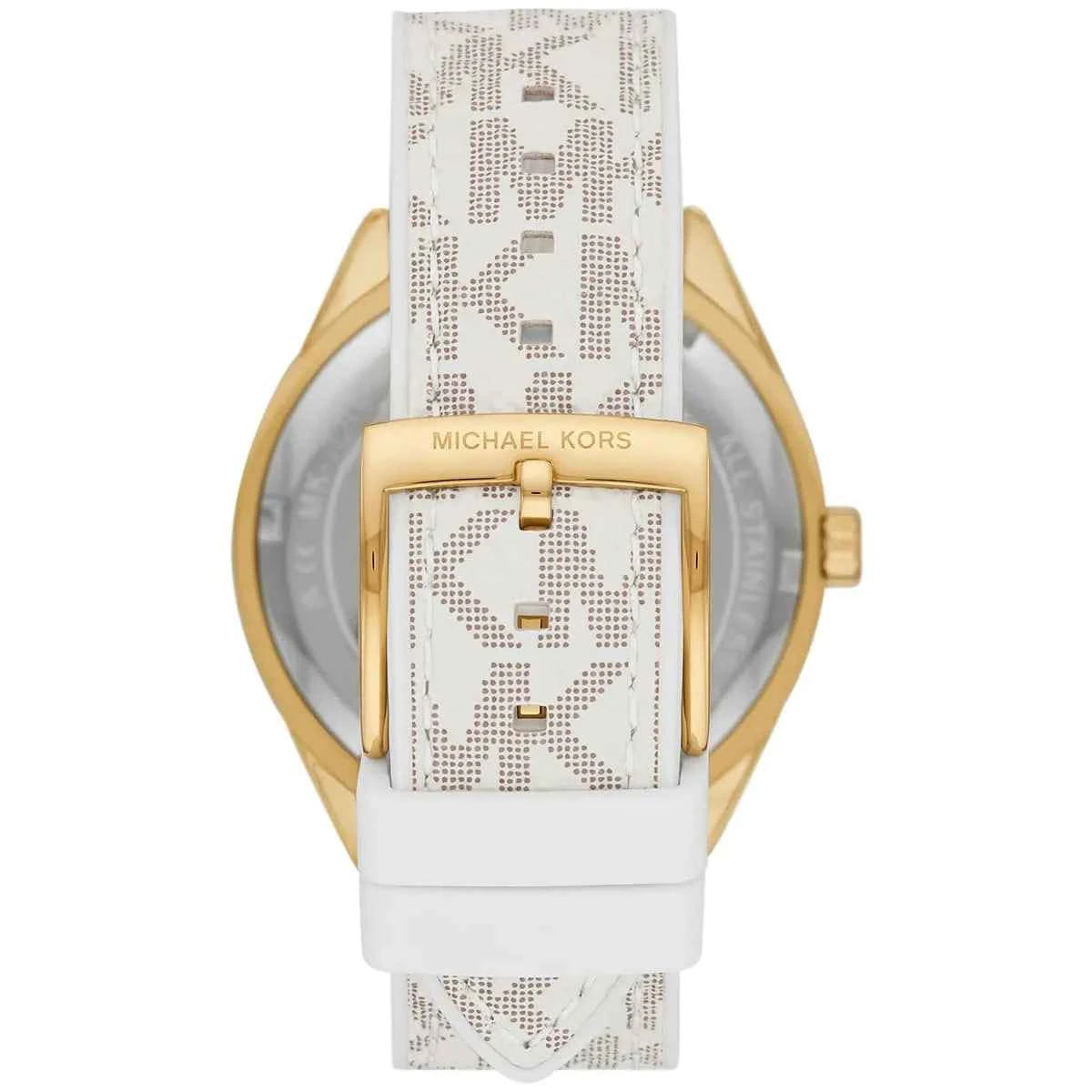 Michael Kors Jessa MK7204 Women's Gold Dial White Polyurethane Strap Watch