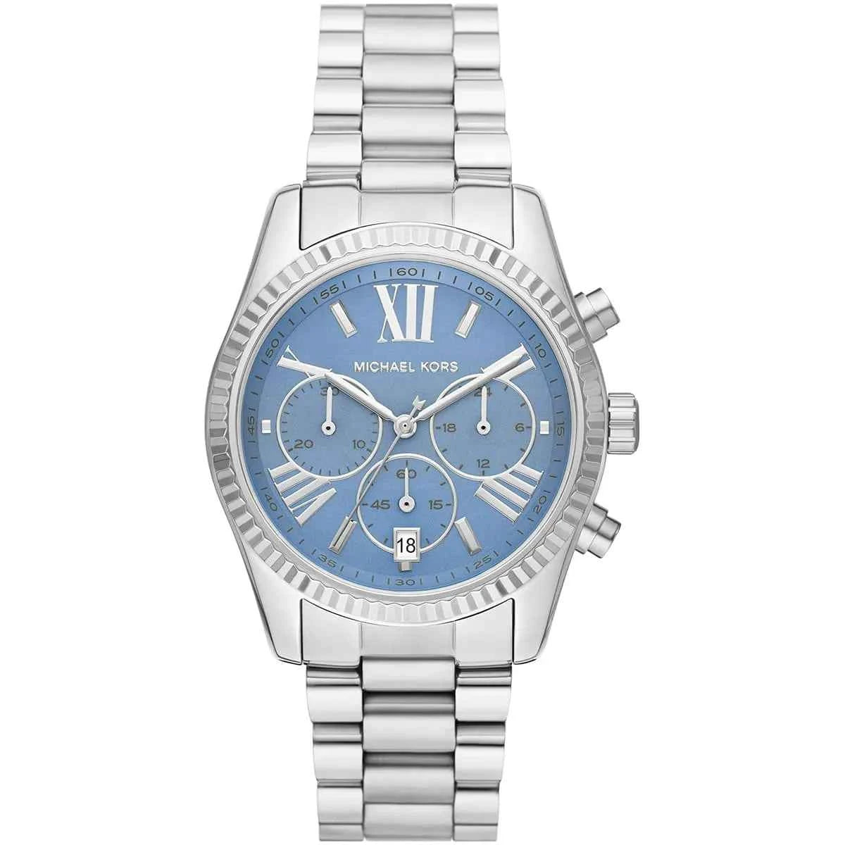 Michael Kors Lexington MK7215 Women's Blue Dial Silver Stainless Steel Watch