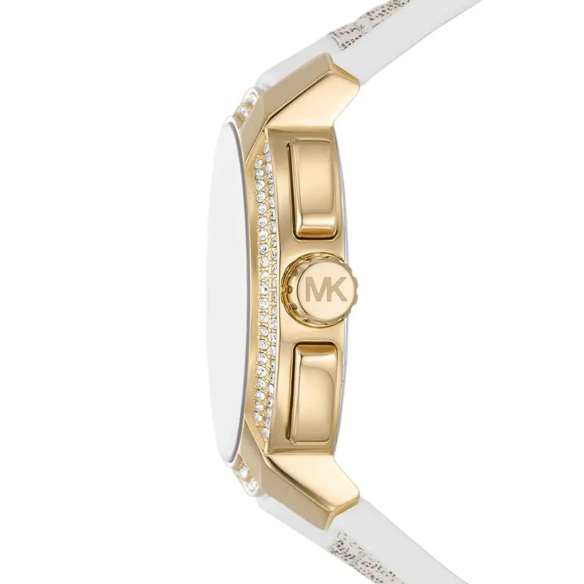 Michael Kors Sidney MK7221 Women's White Dial White Polyurethane Strap Watch