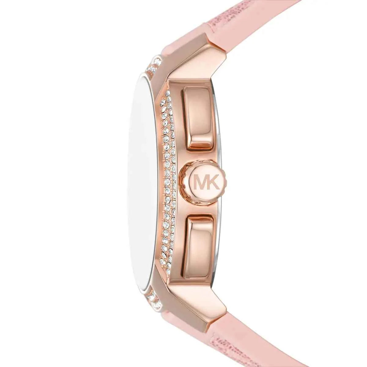 Michael Kors Sidney MK7222 Women's White Dial Pink Polyurethane Strap Watch