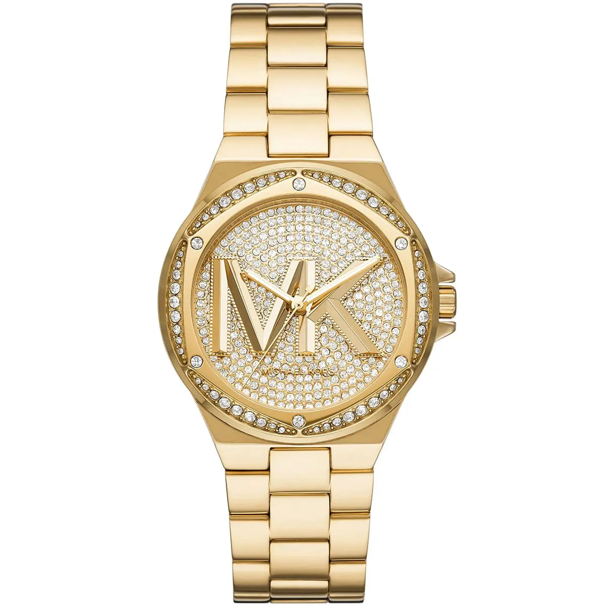 Michael Kors Lennox MK7229 women's gold dial gold stainless steel watch front view