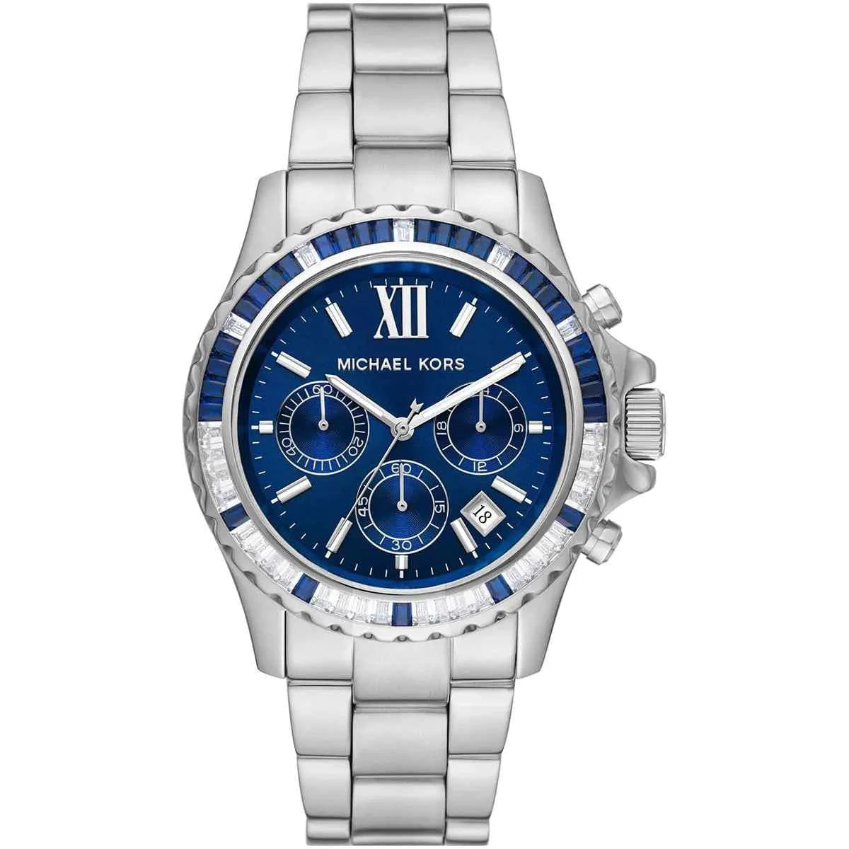 Michael Kors Everest MK7237 Women's Blue Dial Silver Stainless Steel Chronograph Watch