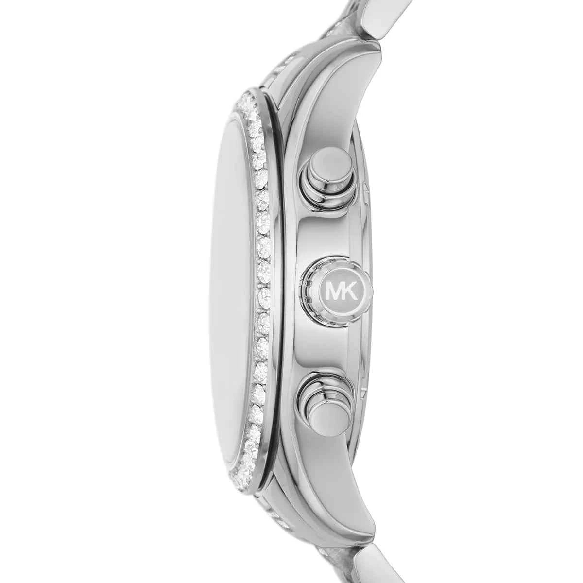 Michael Kors Lexington MK7243 Women's White Dial Silver Stainless Steel Chronograph Watch