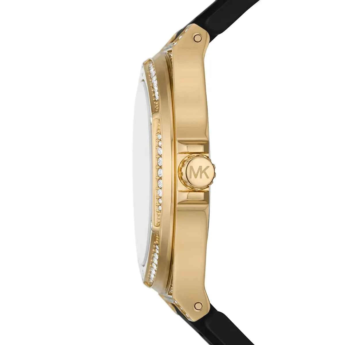 Michael Kors Camille MK7247 Women's White Dial Black Silicone Strap Watch