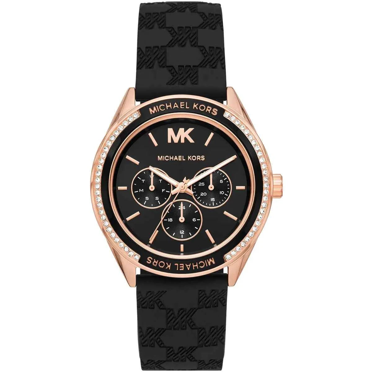 Michael Kors Jessa MK7266 Women's Black Dial Black Leather Strap Watch