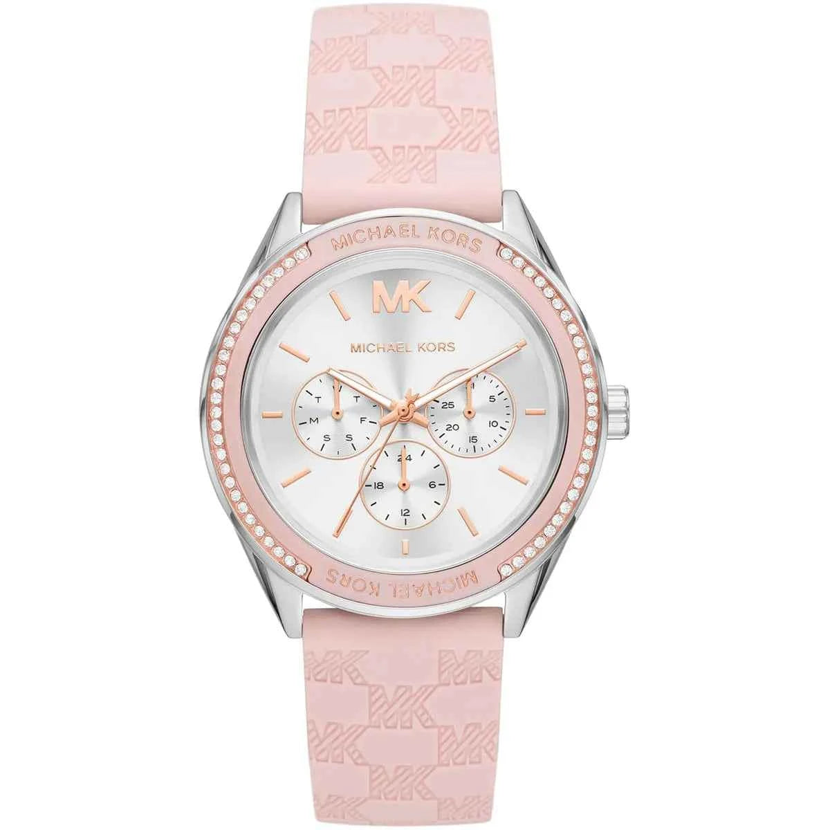 Michael Kors Jessa MK7268 Women's Silver Dial Pink Leather Strap Watch