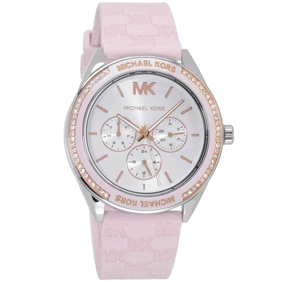 Michael Kors Jessa MK7268 Women's Silver Dial Pink Leather Strap Watch