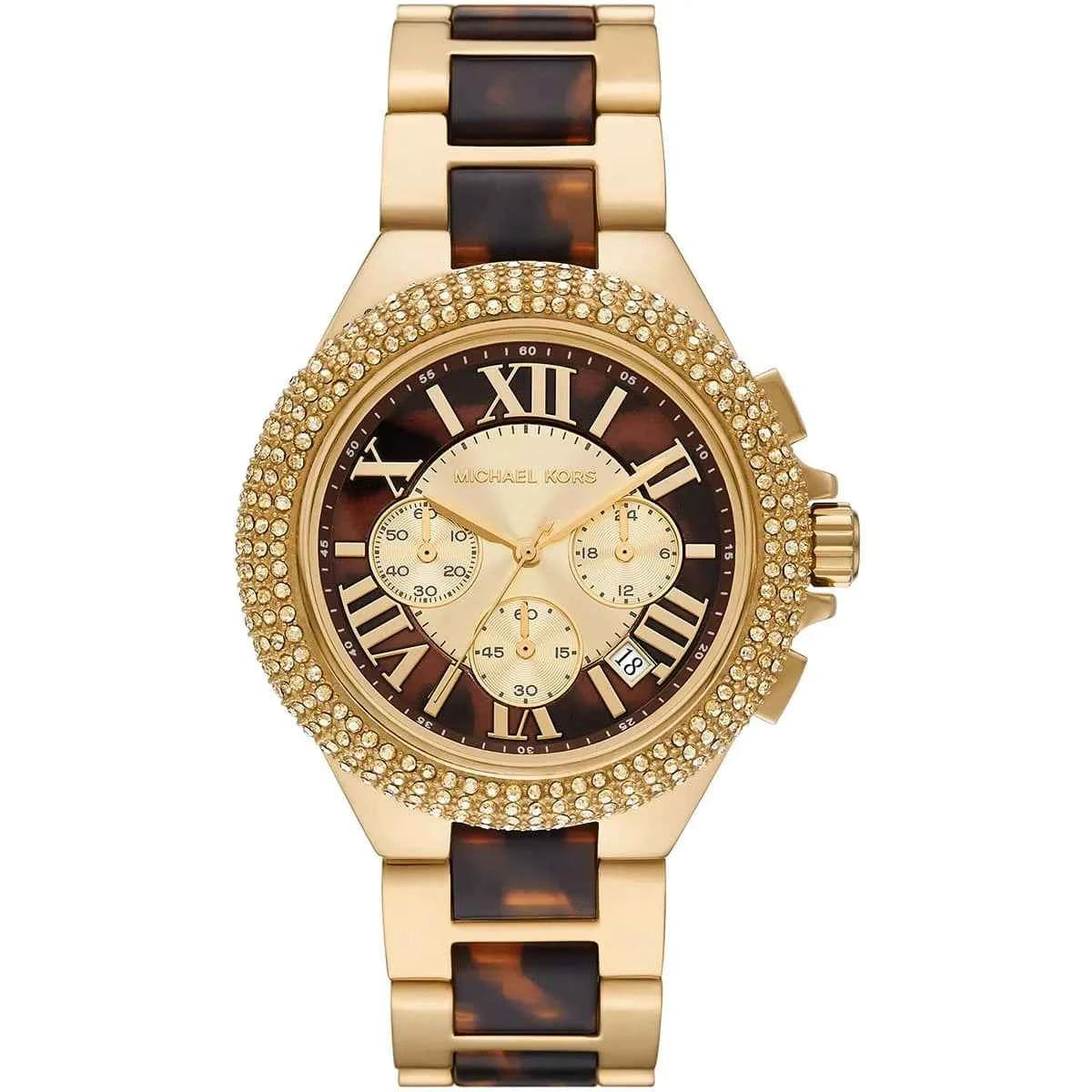 Michael Kors Camille MK7269 Women's Gold & Brown Dial Gold & Brown Stainless Steel Chronograph Watch