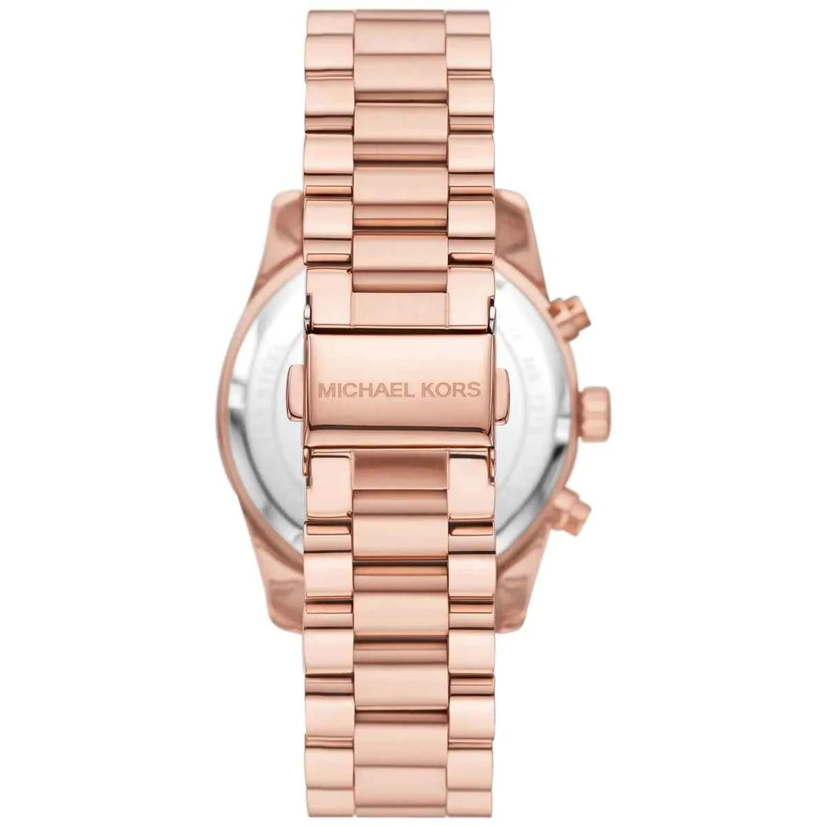 Michael Kors Lexington MK7275 Women's Red Dial Rose Gold Stainless Steel Chronograph Watch