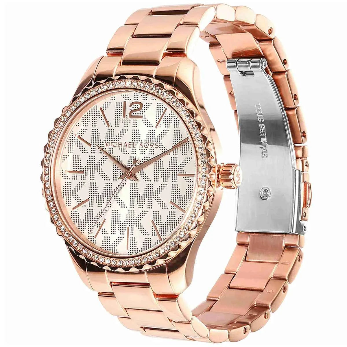 Michael Kors Layton MK7297 Women's White Dial Rose Gold Stainless Steel Watch