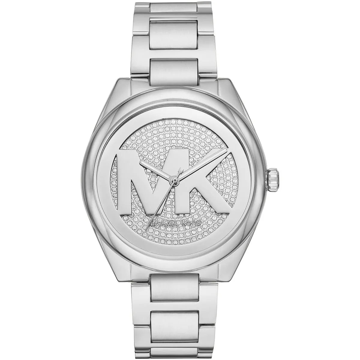 Michael Kors Janelle MK7311 women's silver dial silver stainless steel watch front view