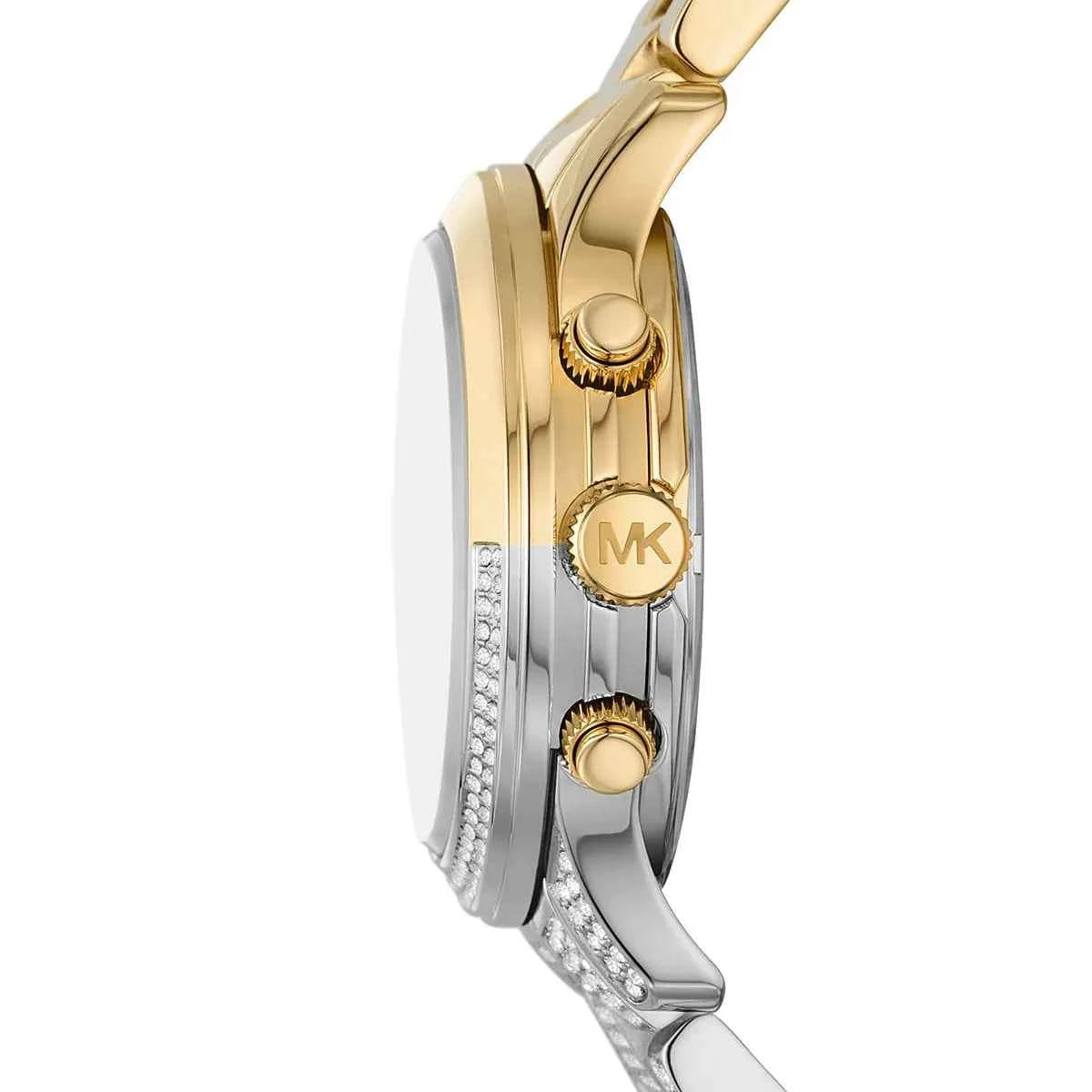 Michael Kors Runway MK7329 Women's Gold Dial Two-Tone Chronograph Watch