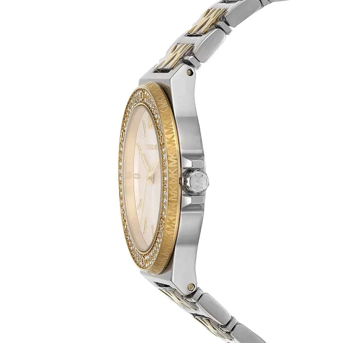 Michael Kors Lennox MK7338 Women's White Dial Silver & Gold Stainless Steel Watch