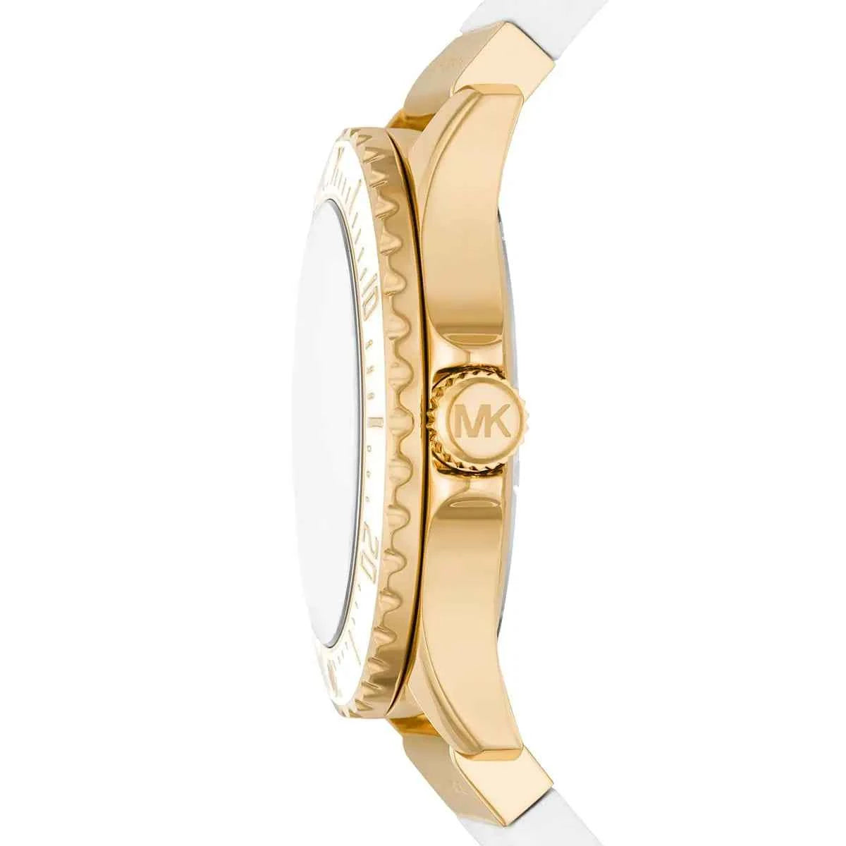 Michael Kors Runway MK7357 Women's Gold Dial White Silicone Watch