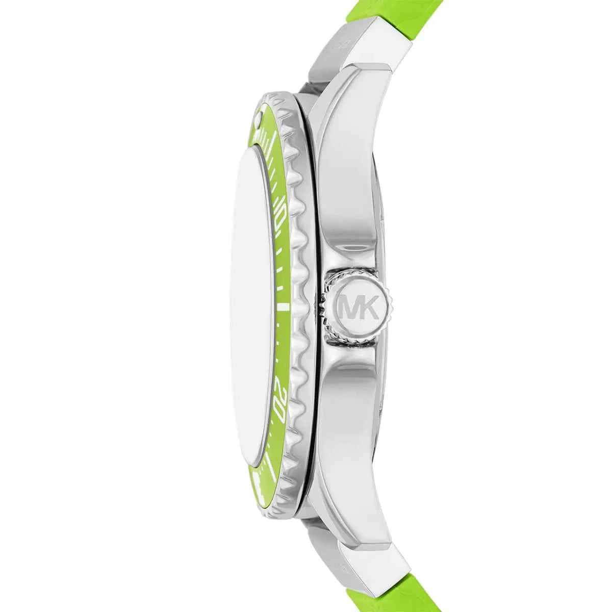 Michael Kors Everest MK7360 Women's Silver Dial Green Silicone Watch