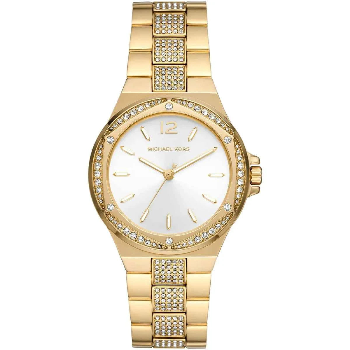 Michael Kors Lennox MK7361 Women's White Dial Gold Stainless Steel Watch