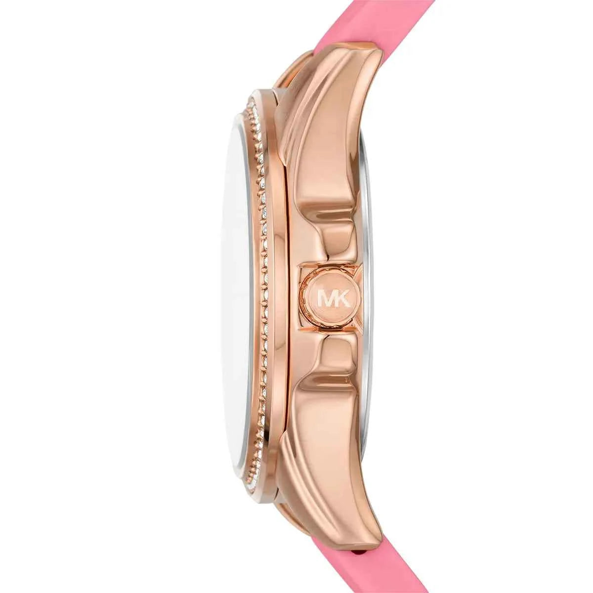 Michael Kors Mini Pilot MK7375 Women's Rose Gold Dial Pink Silicone Watch