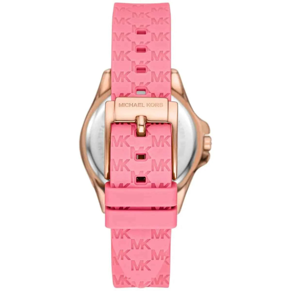 Michael Kors Mini Pilot MK7375 Women's Rose Gold Dial Pink Silicone Watch