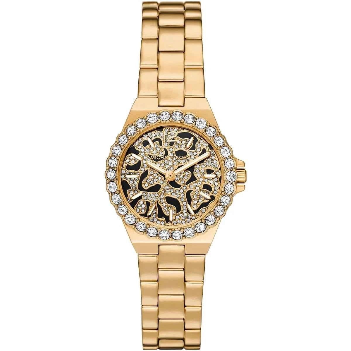 Michael Kors Lennox MK7394 Women's Black Dial Gold Stainless Steel Watch
