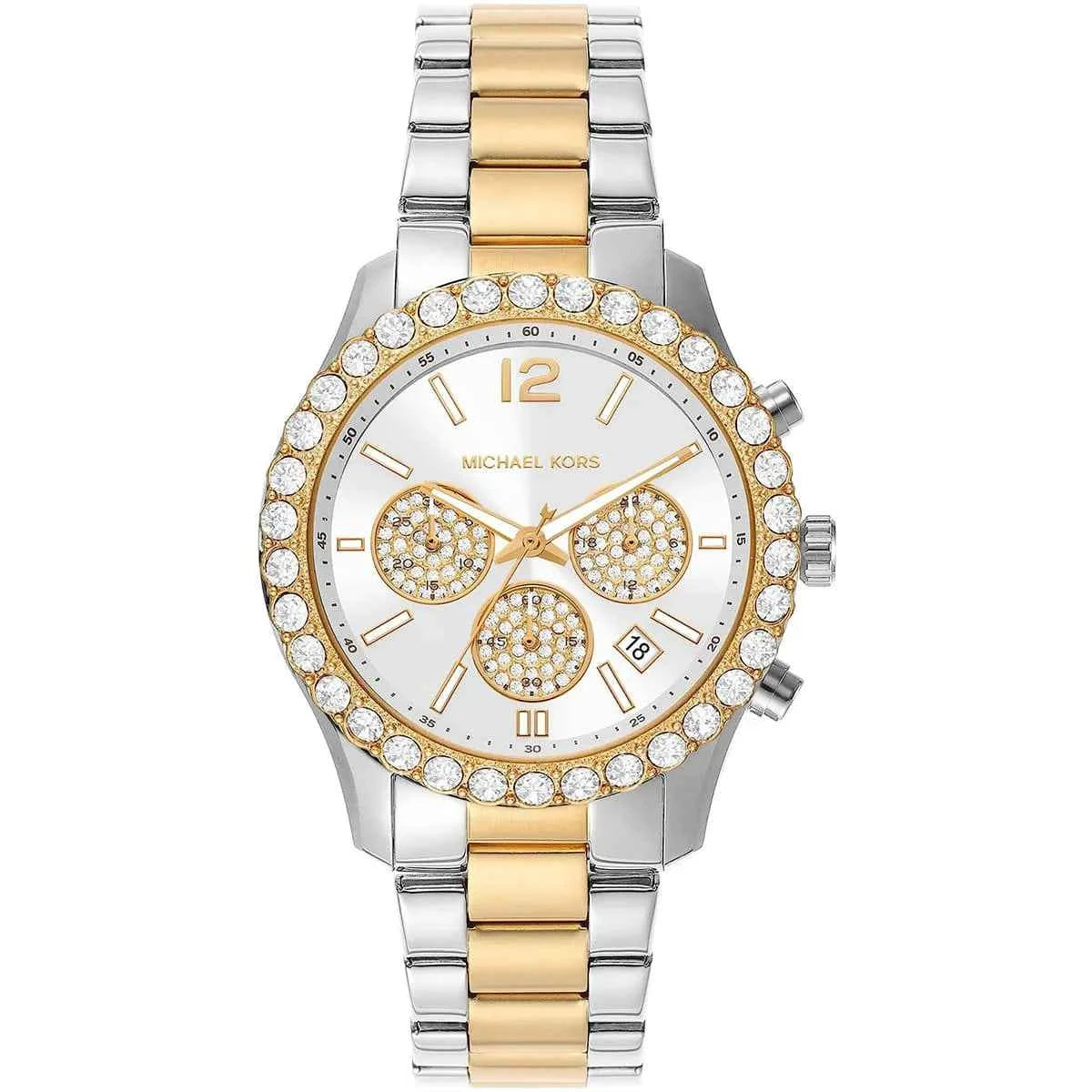 Michael Kors Everest MK7415 Women's White Dial Two-Tone Stainless Steel Watch