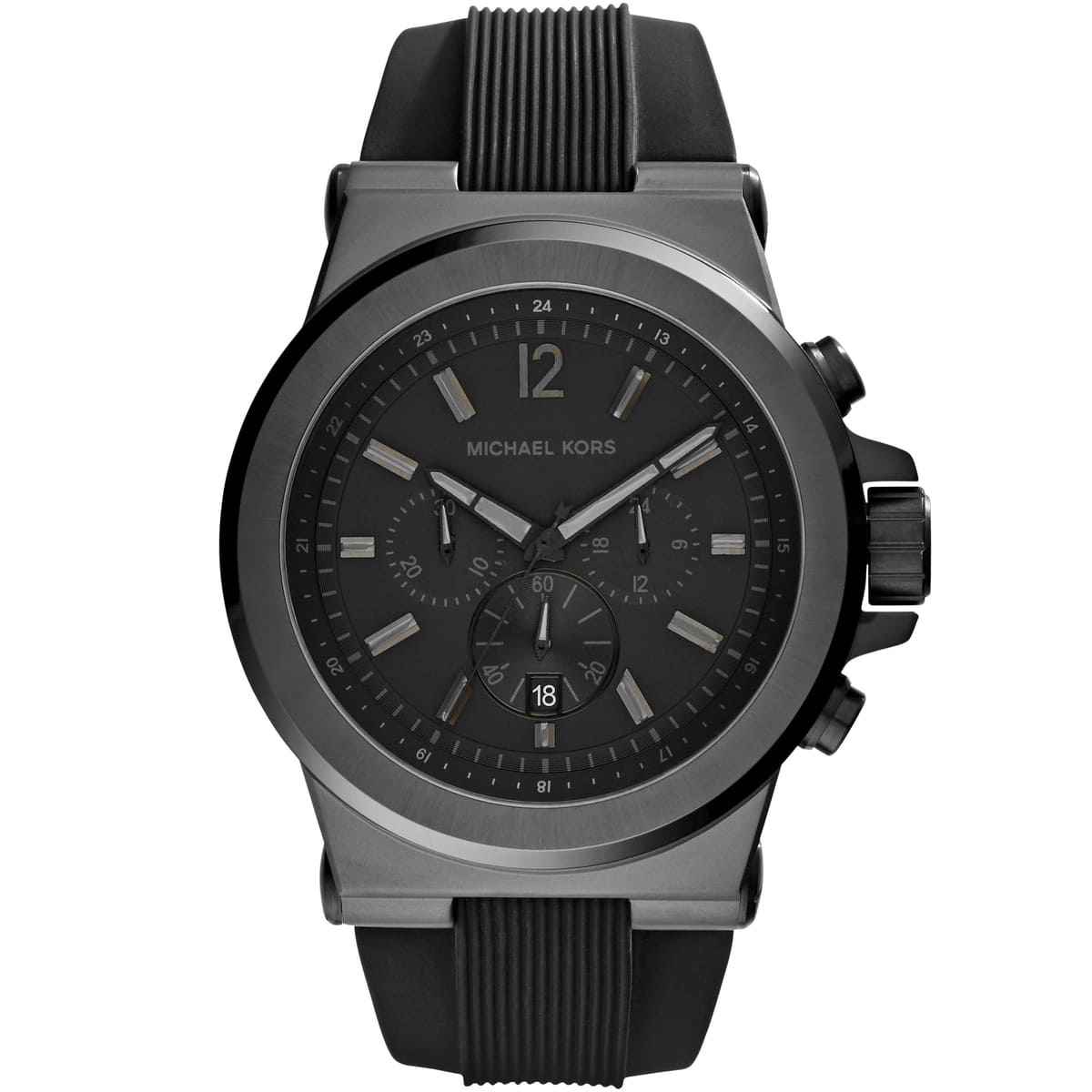 Michael Kors Dylan MK8152 Men's Black Dial Black Rubber Chronograph Watch