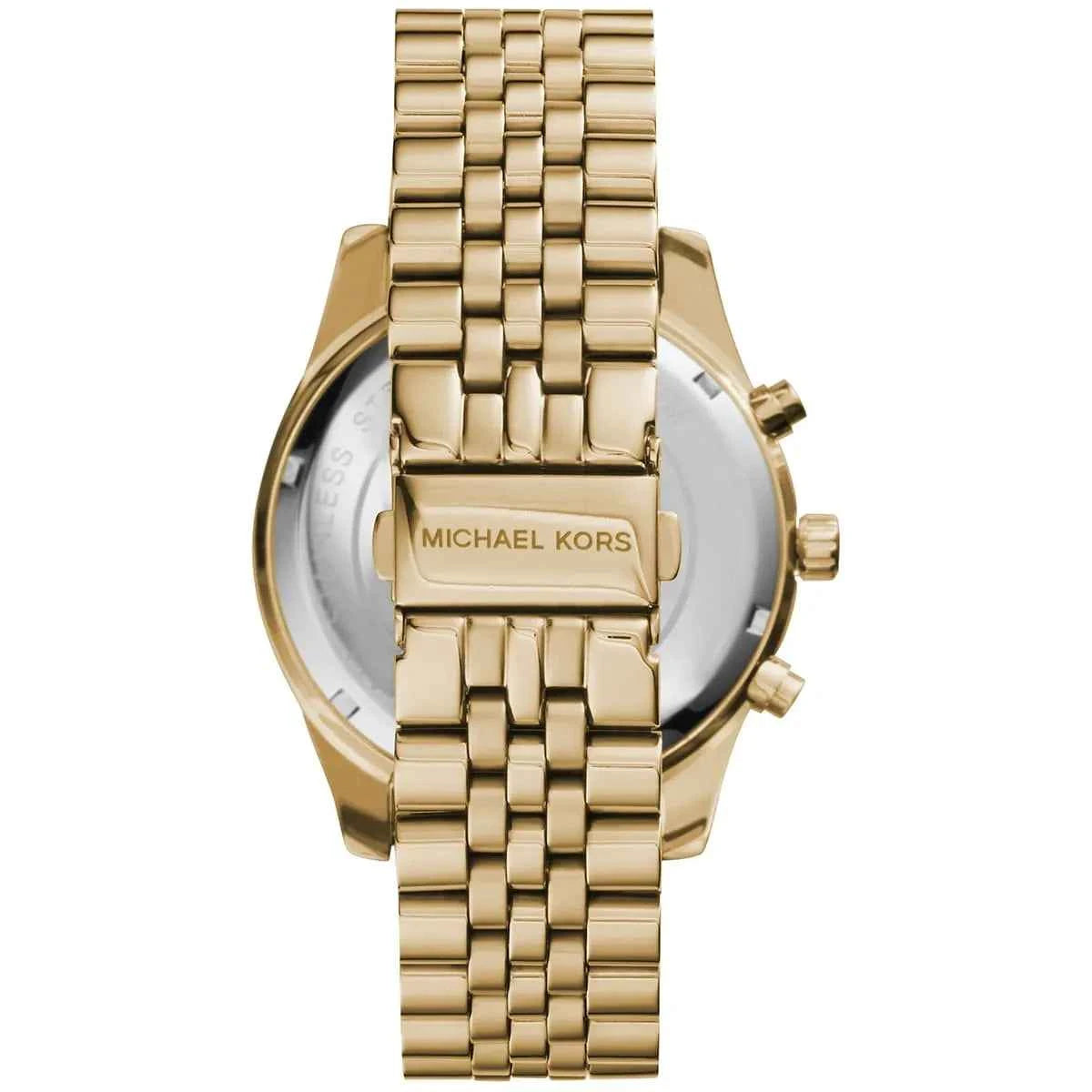 Michael Kors Lexington MK8281 Men's Gold Dial Gold Stainless Steel Chronograph Watch
