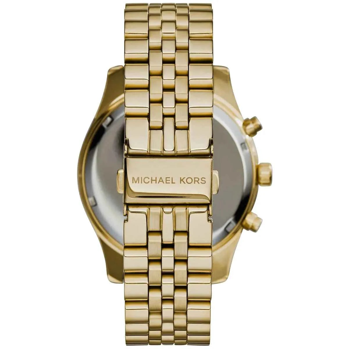 Michael Kors Lexington MK8286 Men's Black Dial Gold Stainless Steel Chronograph Watch