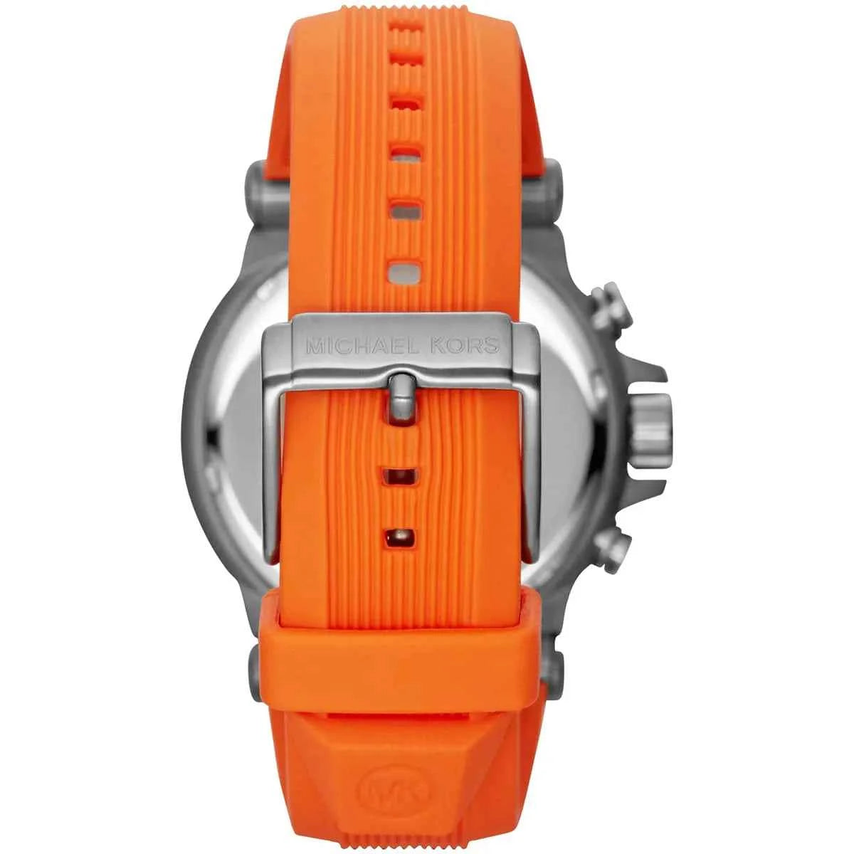Michael Kors Dylan MK8296 Men's Gray Dial Orange Silicone Rubber Chronograph Watch