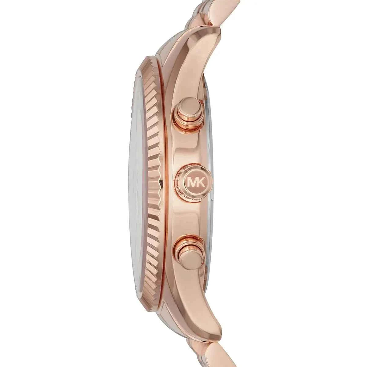 Michael Kors Lexington MK8313 Unisex Silver Dial Rose Gold Stainless Steel Chronograph Watch