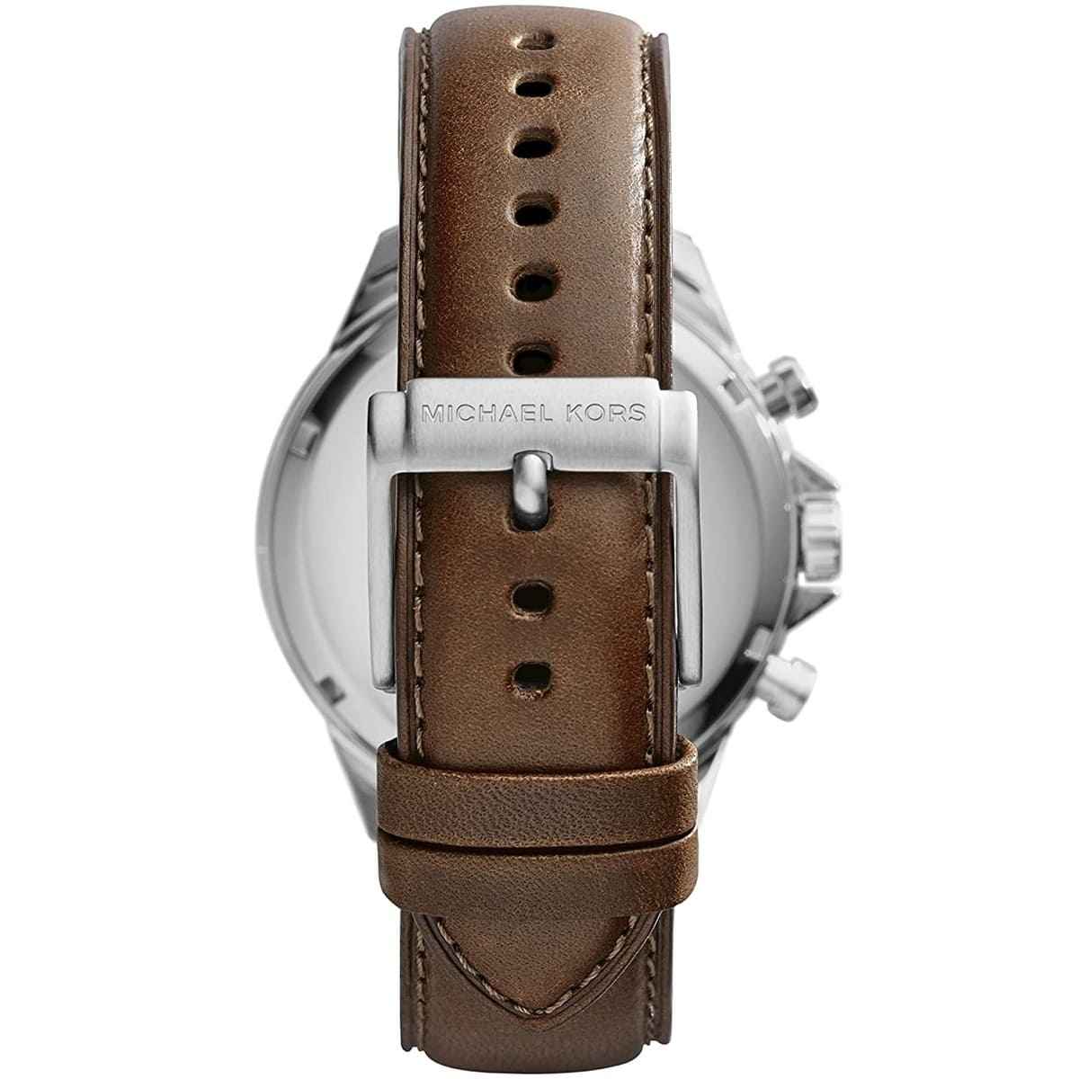 Michael Kors Gage MK8362 Men's Blue Dial Brown Leather Chronograph Watch