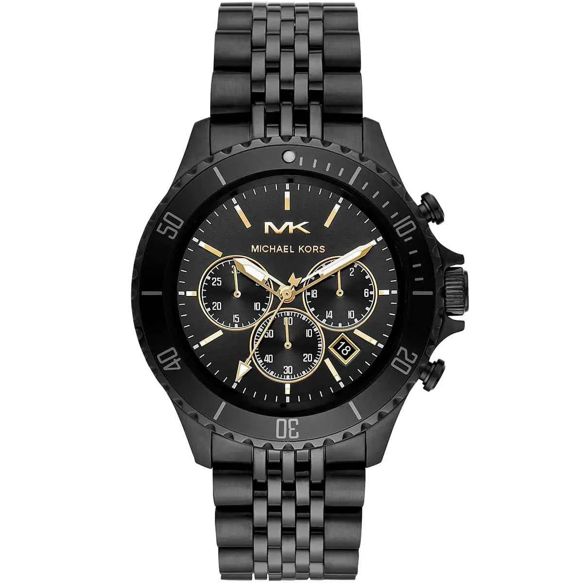 Michael Kors Bayville MK8750 Men's Black Dial Black Stainless Steel Chronograph Watch